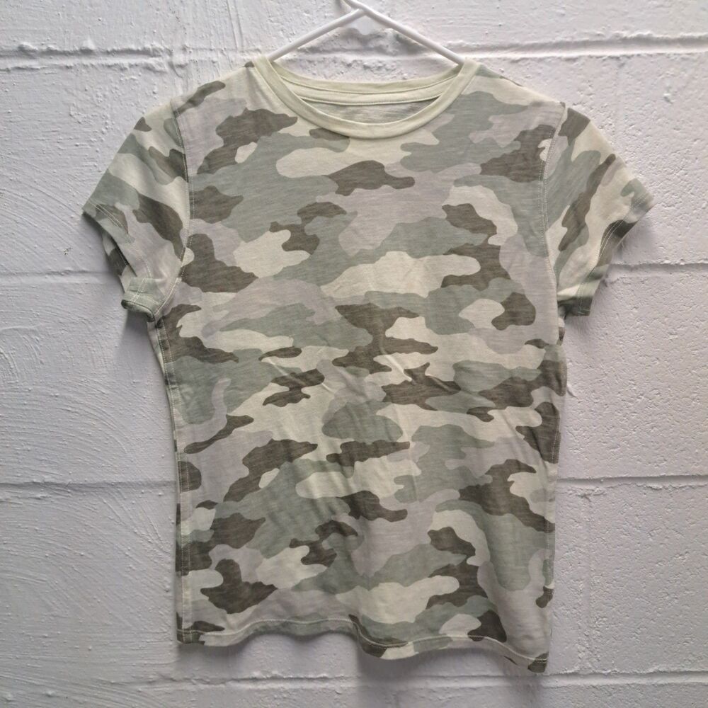 Aerie Camo Basic Crew Neck T-Shirt Camouflage Size XXS Casual Lounge Comfort